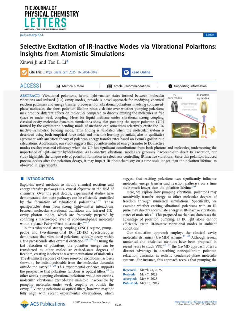 2025 - Phys. Chem. Letters - Ji & Li - VSC Exitation of IR-Inactive ...