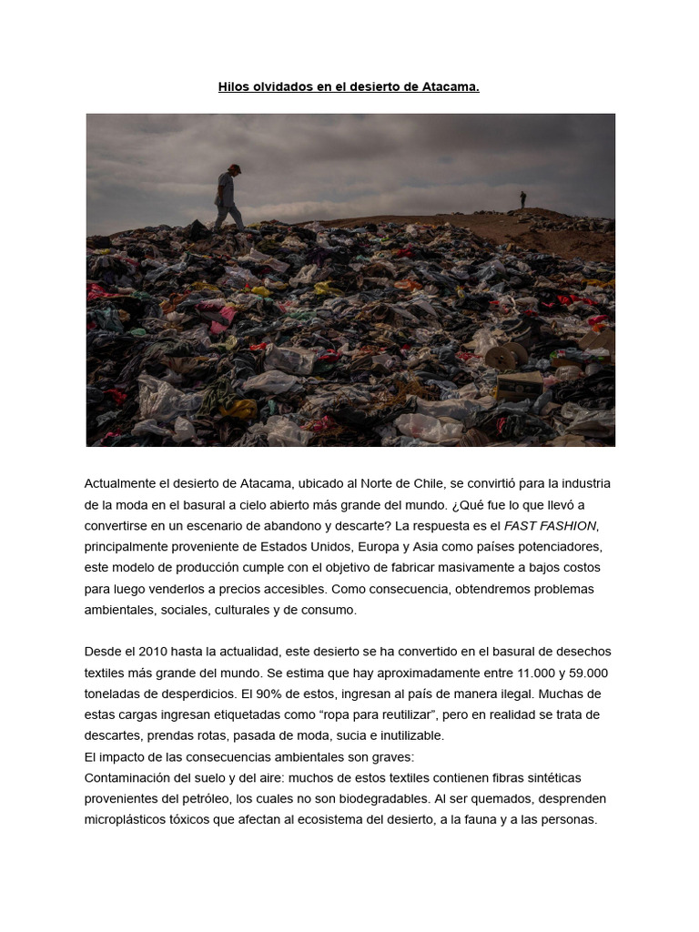 Hilos Perdidos en El Desierto de Atacama - Catalina G | PDF | Economias ...