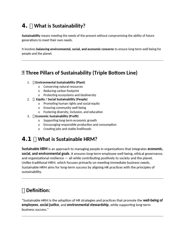 Implementing Sustainable HRM | PDF | Sustainability | Human Resource ...