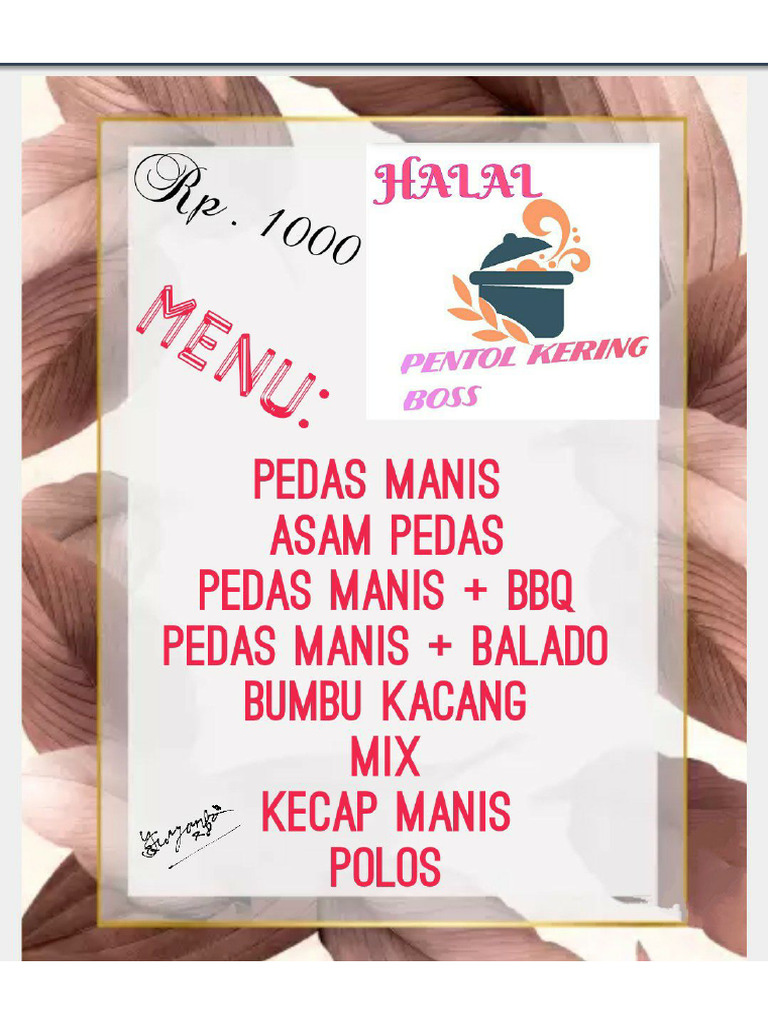 Menu Pentol Boss | PDF