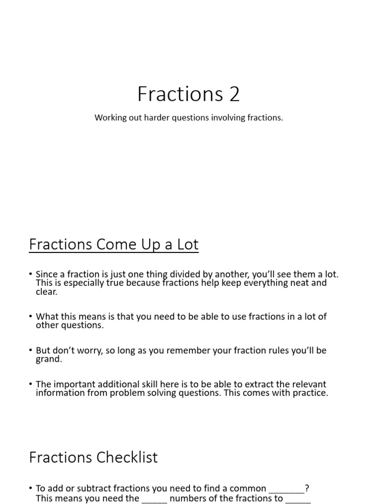 Mastering Advanced Fraction Problems | PDF