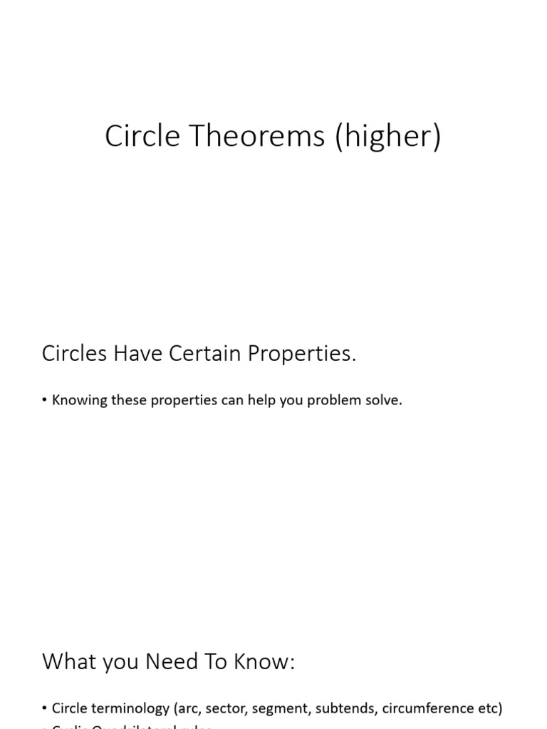 Essential Circle Theorems Guide | PDF