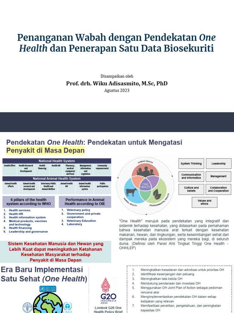 Strategi One Health untuk Penanganan Wabah | PDF