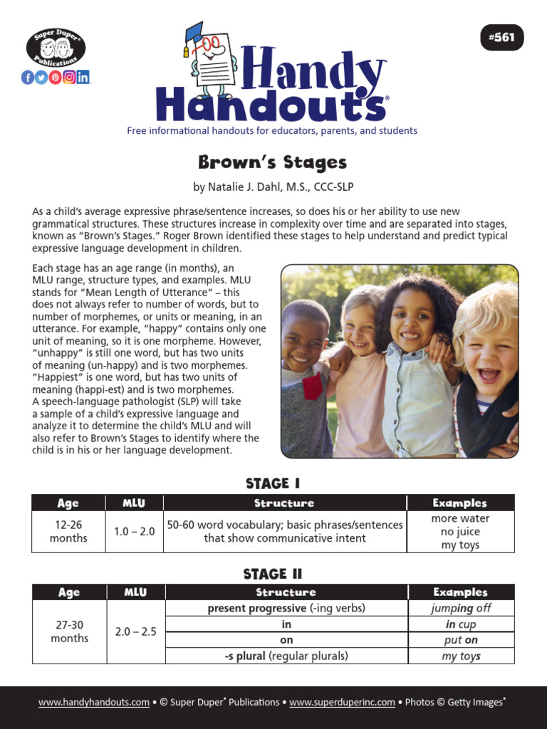 Brown's Stages of Development | PDF | Word | Semantics