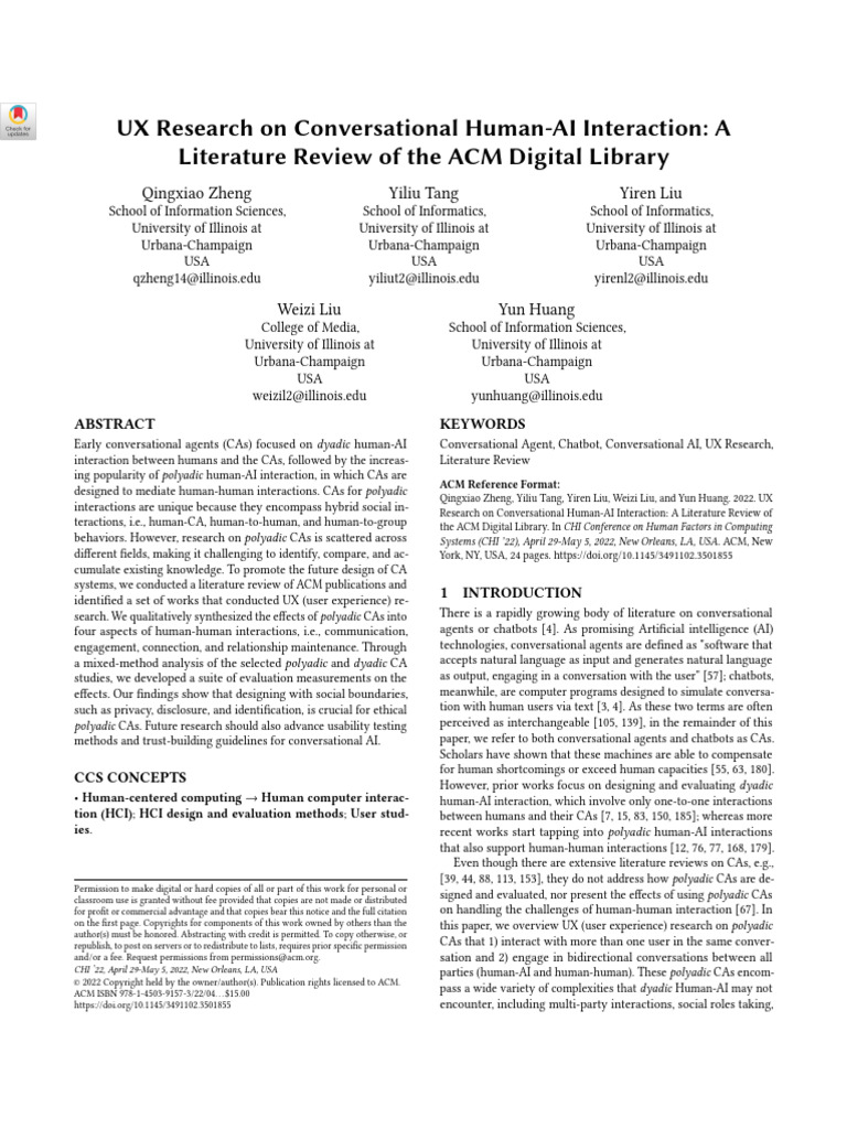 UX Research on Polyadic Conversational AI | PDF | Human–Computer ...
