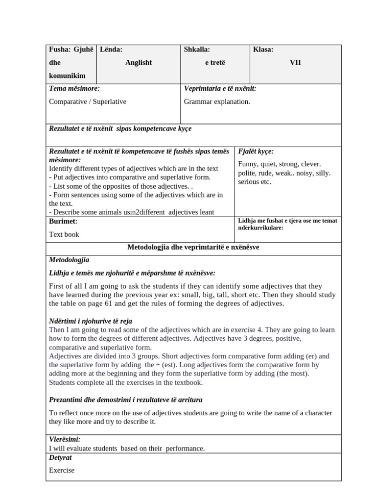Comparative and Superlative Adjectives | PDF