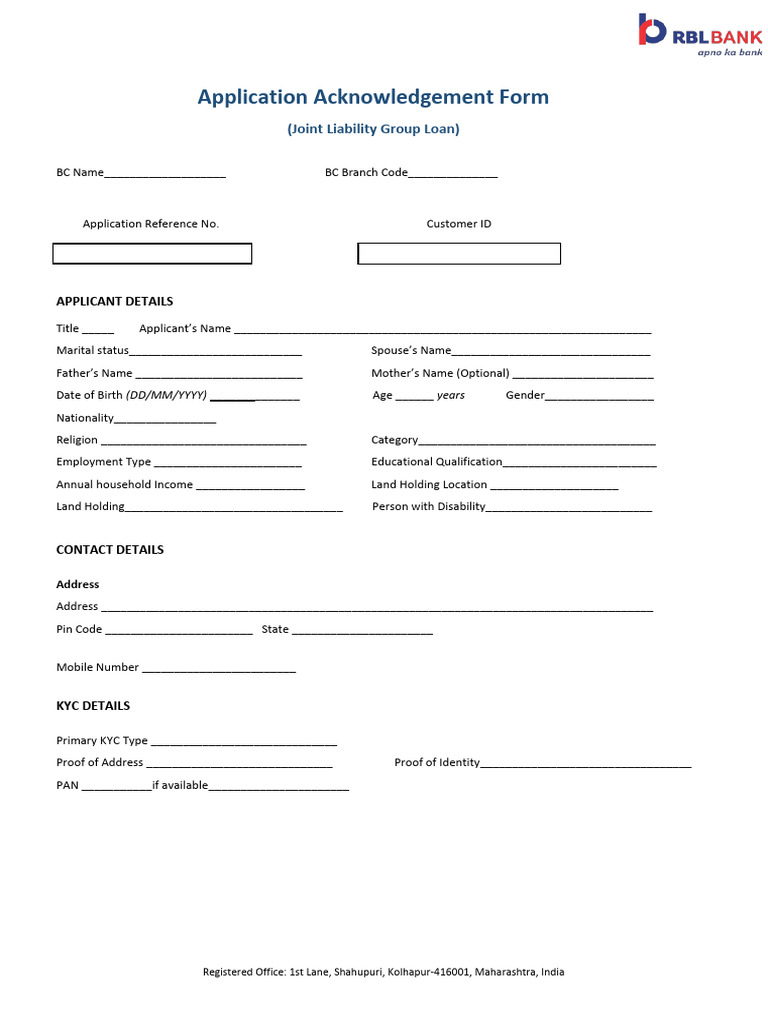 Joint Liability Group Loan Application Form | PDF | Loans | Interest
