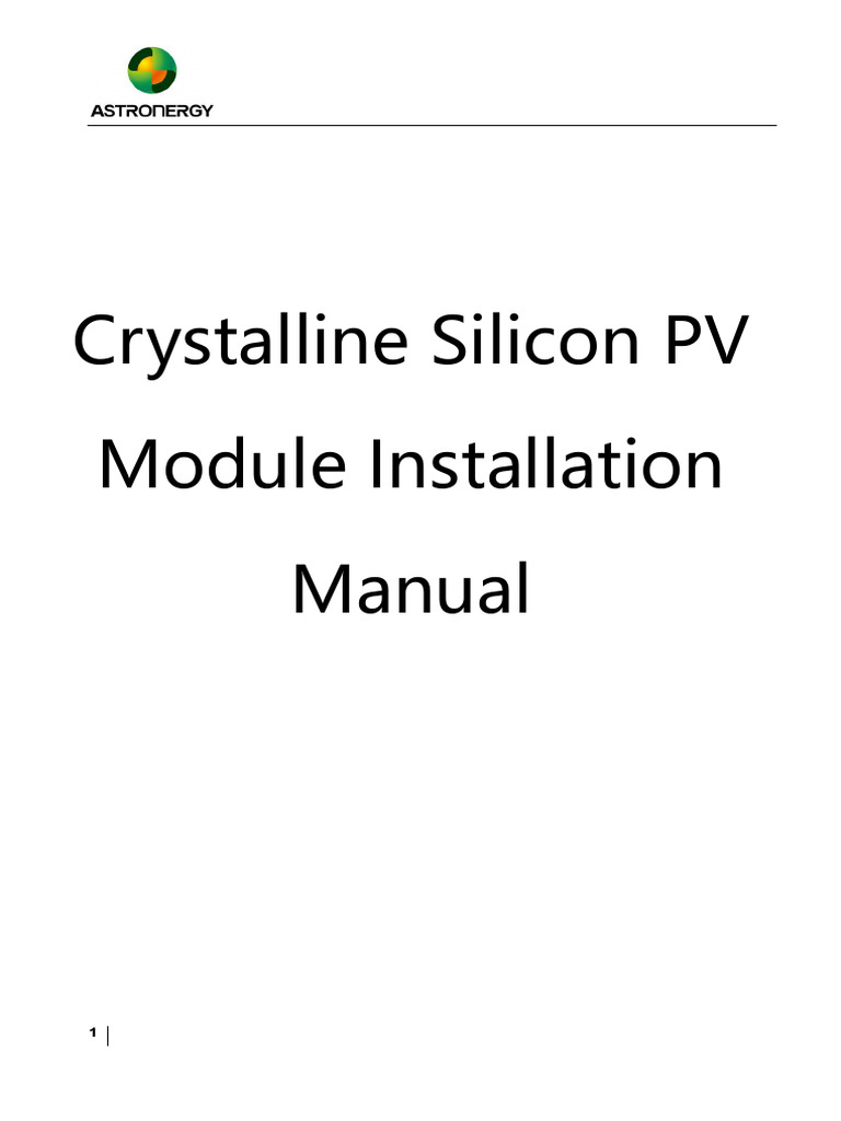 Installation Manual SG-1 | PDF | Solar Panel | Photovoltaics