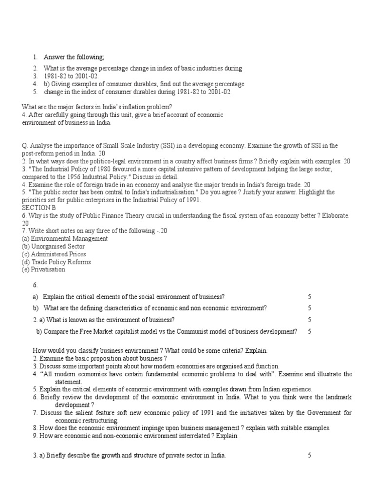 Economics Handout Pdf Economy Of India Economics