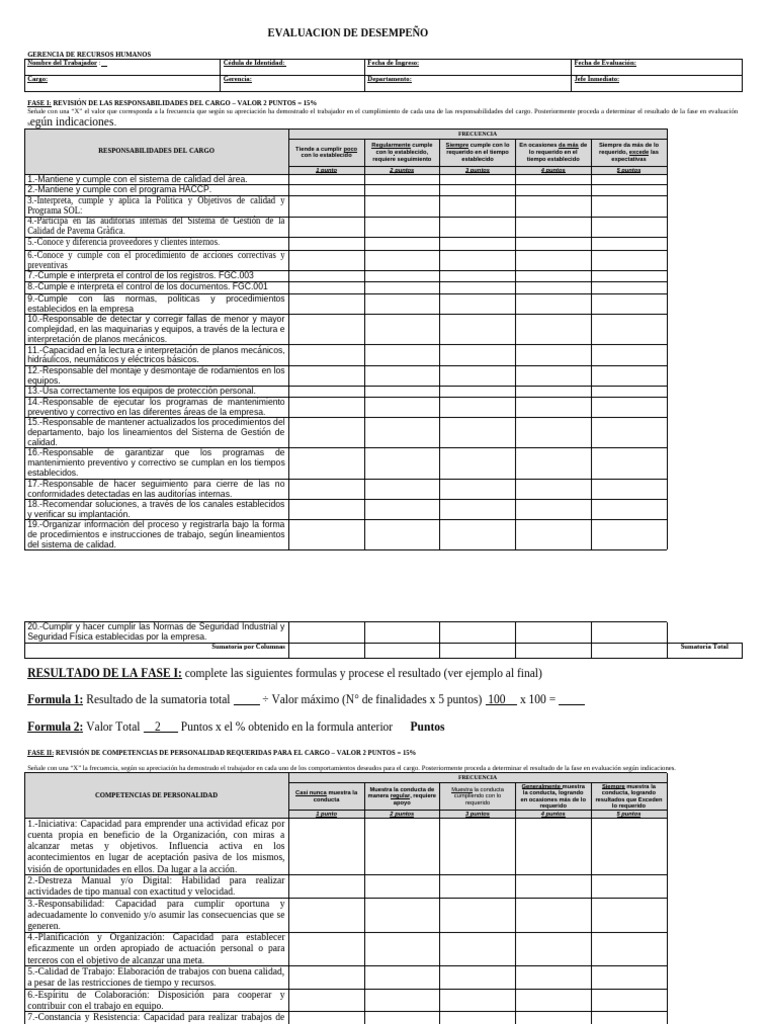 Evaluación de Desempeño Laboral 2023 | PDF | Sistema de manejo de calidad