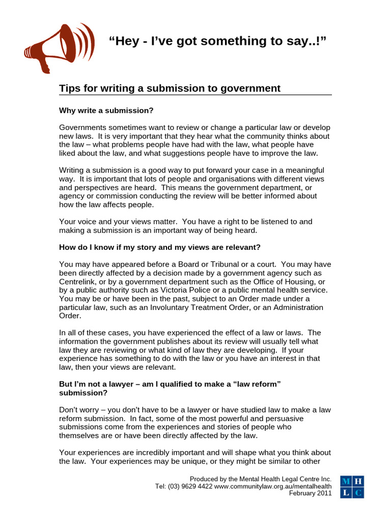 Writing Effective Government Submissions | PDF | Experience