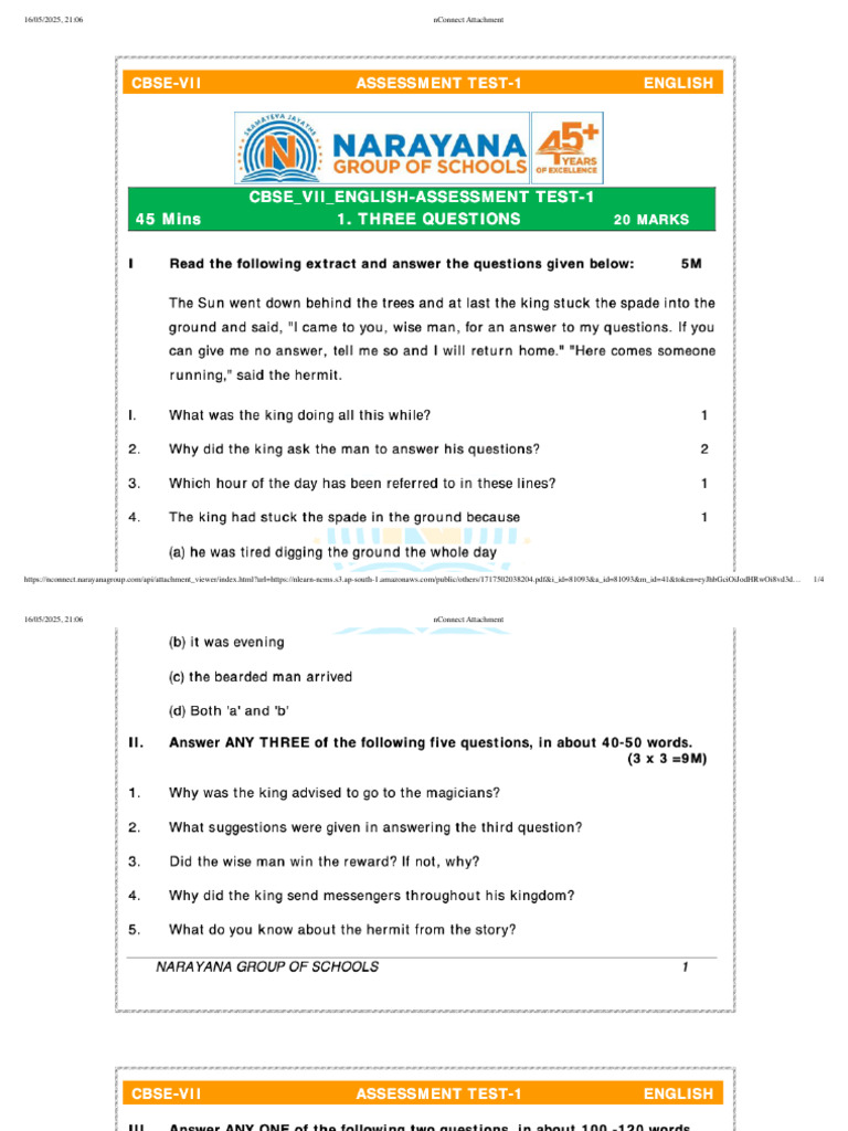 Three Questions | PDF