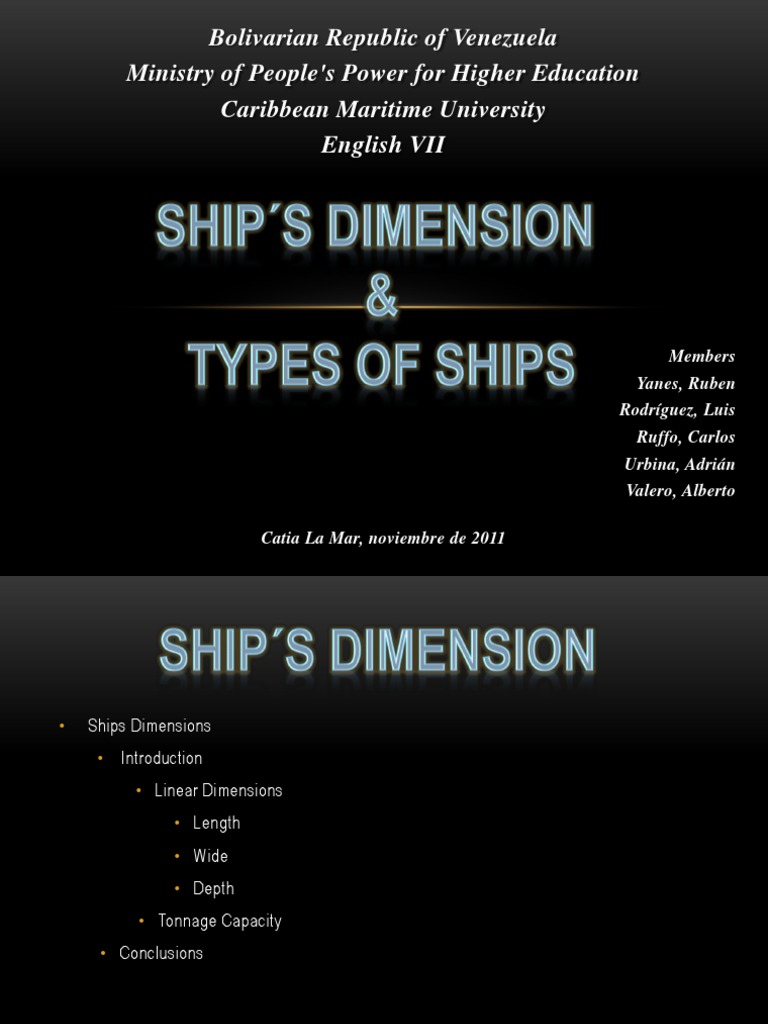Ship S Dimension & Types of Ships | PDF | Cargo Ship | Ships