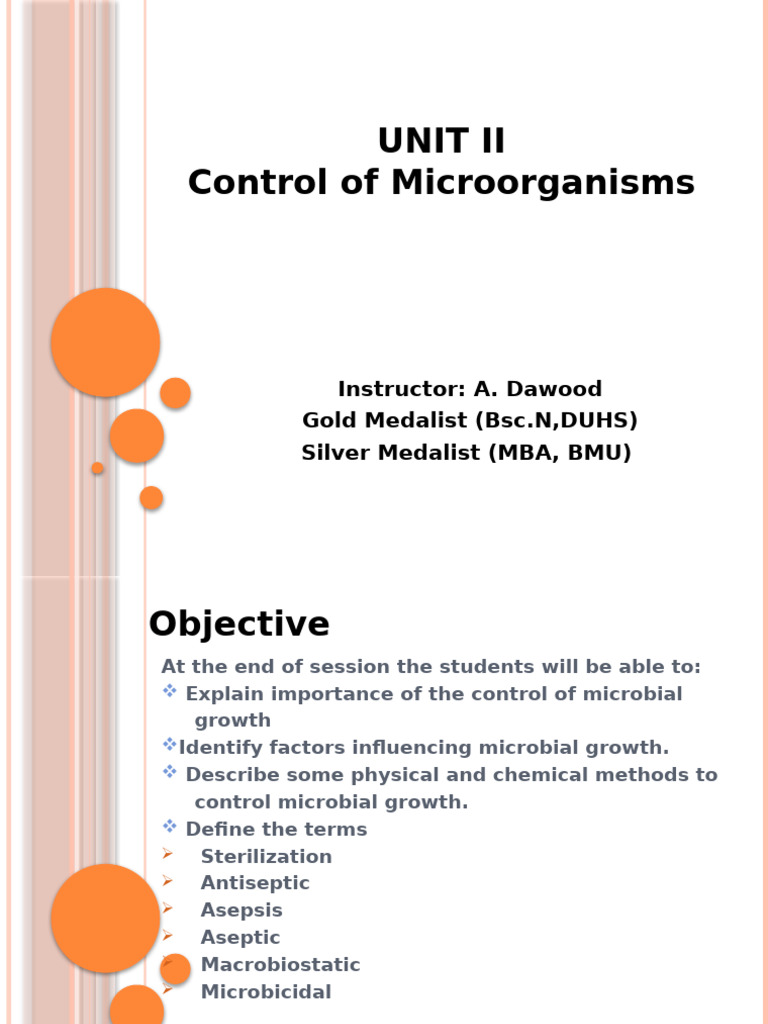 Control of Microbial Growth Methods | PDF | Disinfectant | Antimicrobial