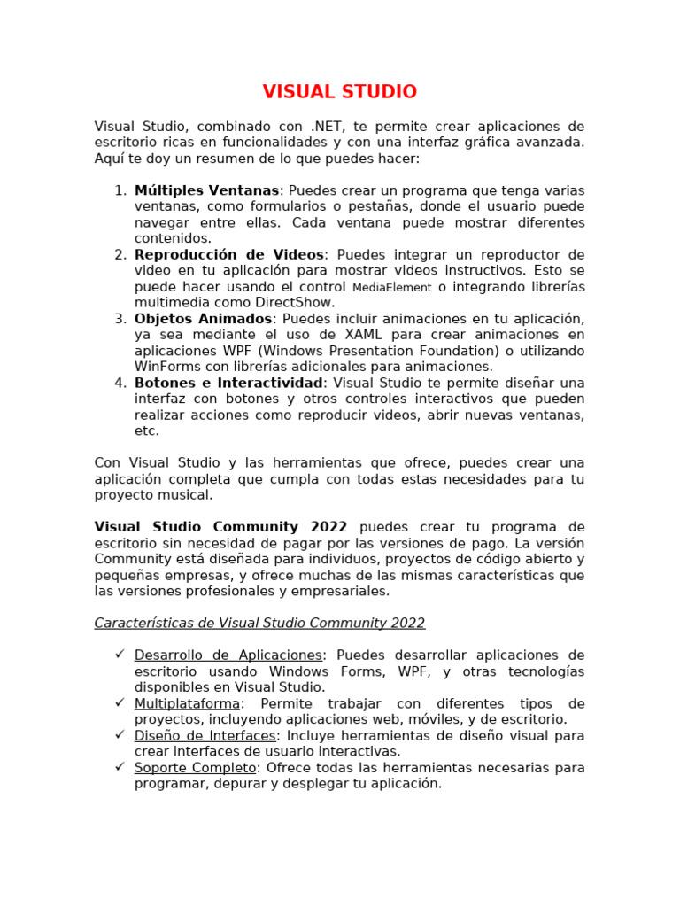 Crear Aplicaciones Multimedia en Visual Studio | PDF | Fundación de ...