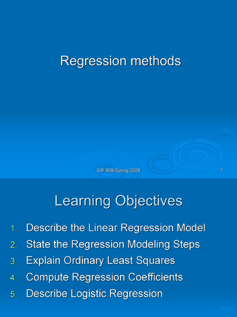 Regression Models Overview | PDF | Linear Regression | Multivariate ...