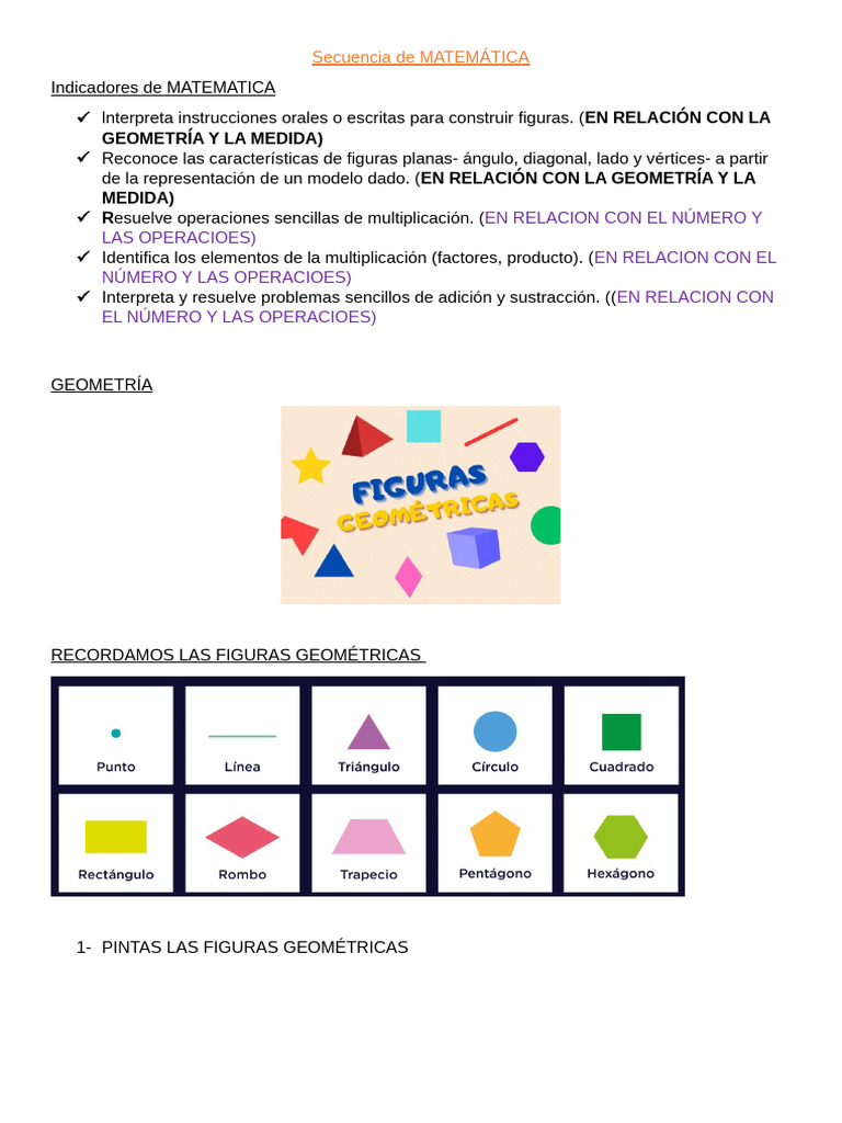 Actividades de Matemática para Niños | PDF | Geometría | Matemática ...