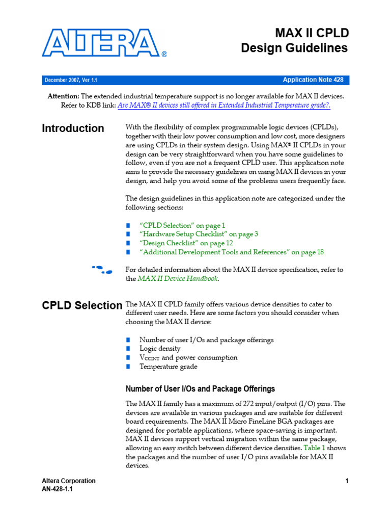 MAX II CPLD Design Guidelines | PDF | Hardware Description Language ...