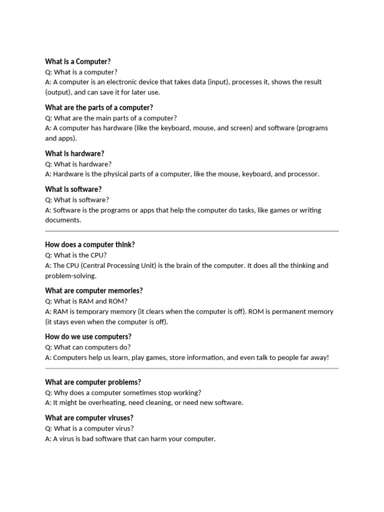 Understanding Computers: Basics & Functions | PDF | Computer Hardware ...