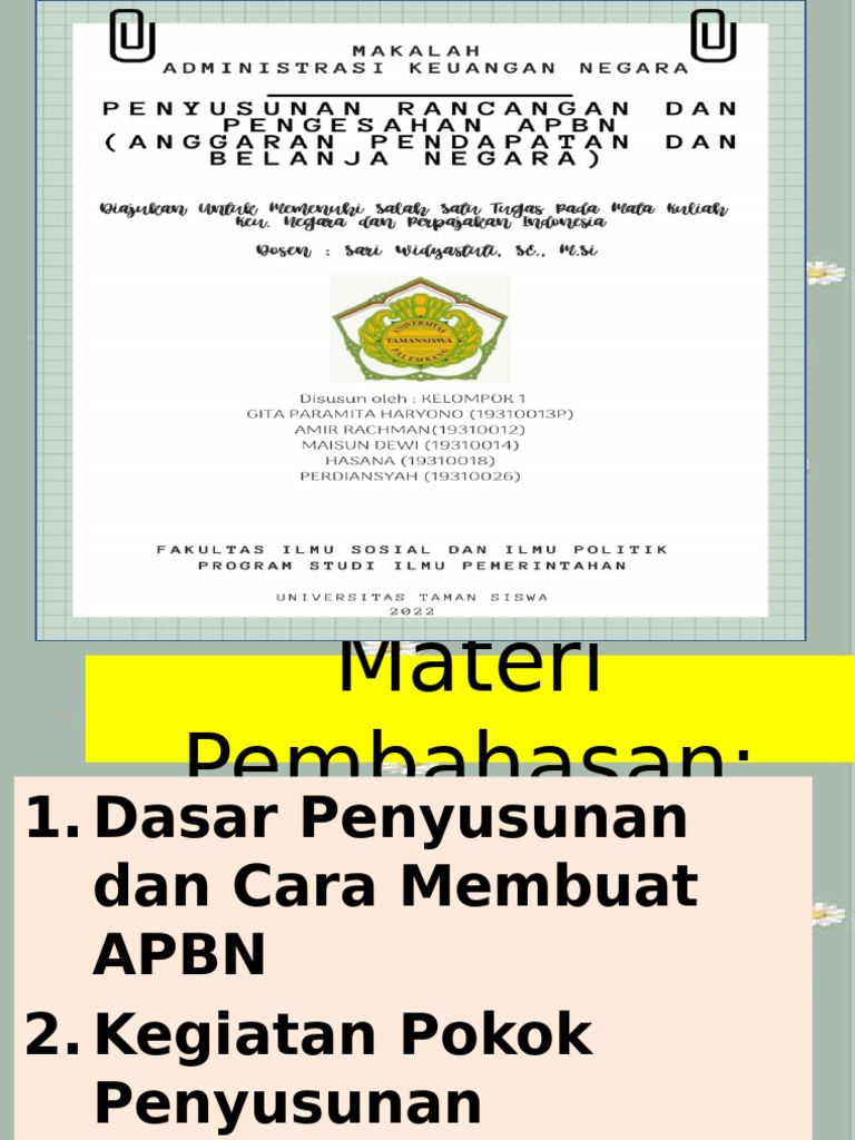 Tugas 2 - Kelompok 1 (Penyusunan Rancangan Dan Pengesahan Apbn) | PDF
