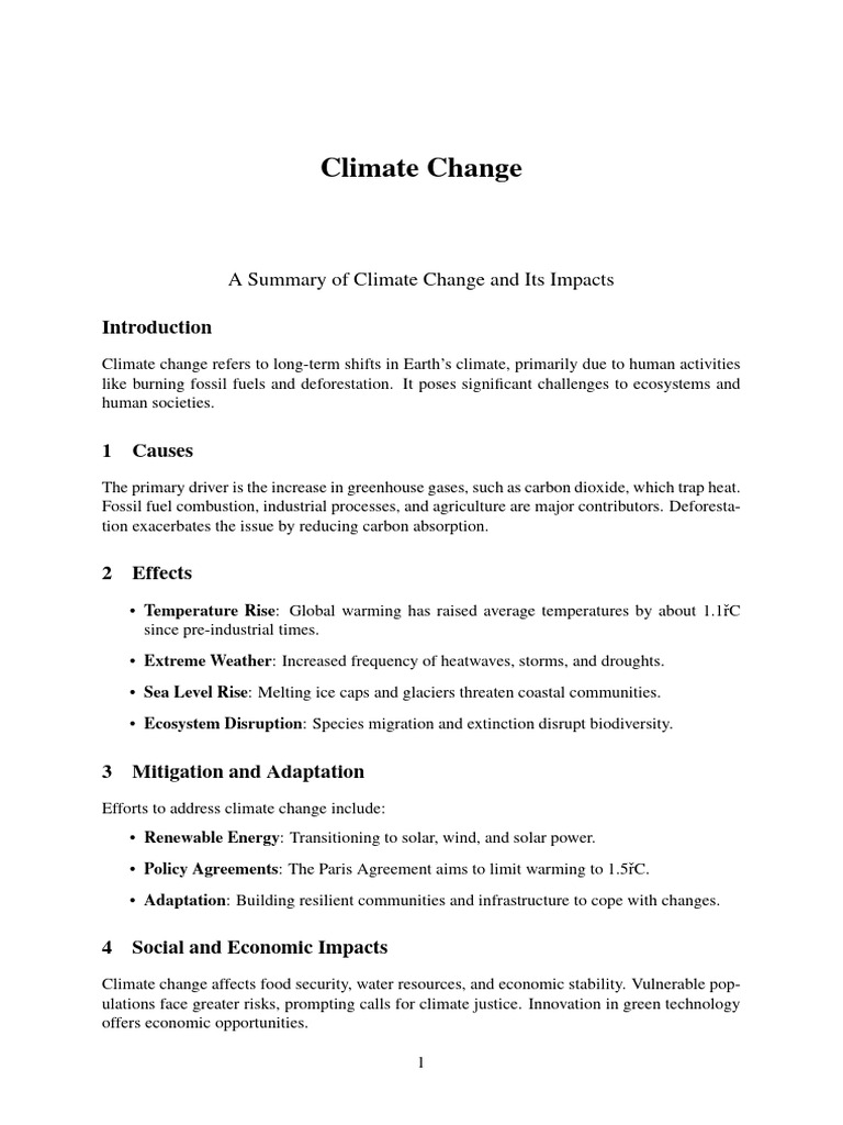 Climate Change | PDF