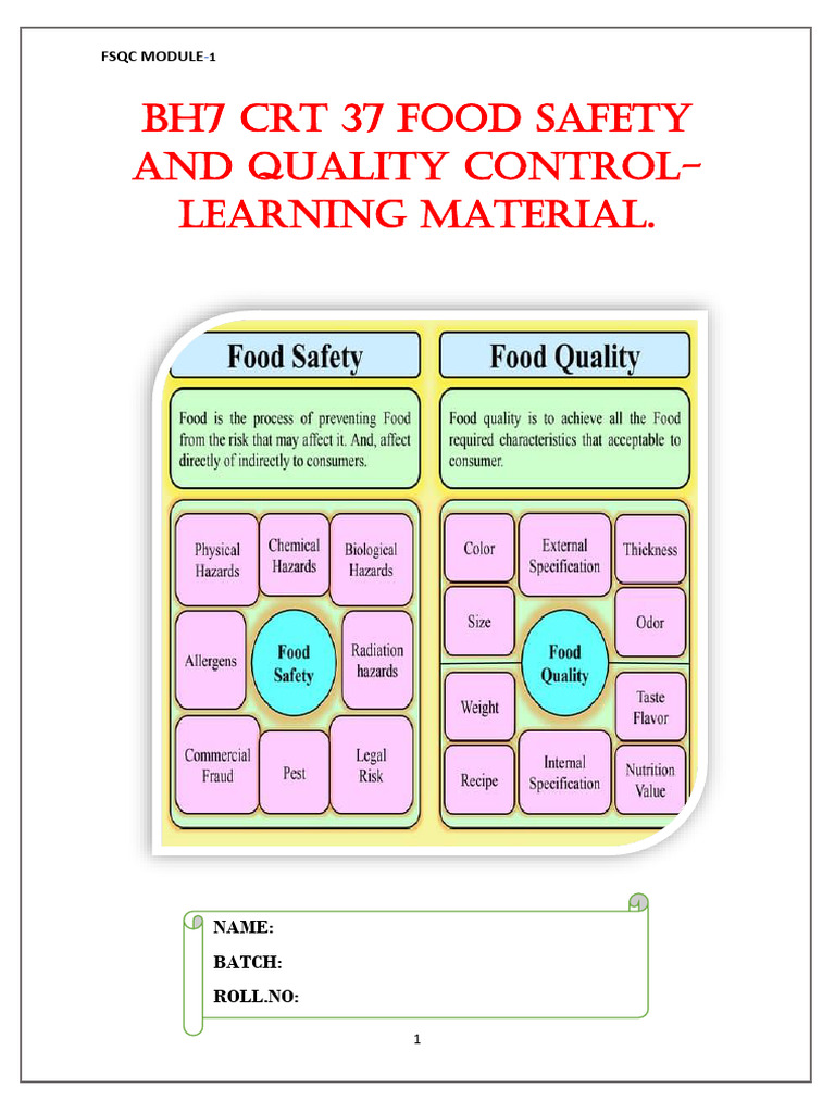 Food Safety and Quality Control Guide | PDF | Foodborne Illness ...