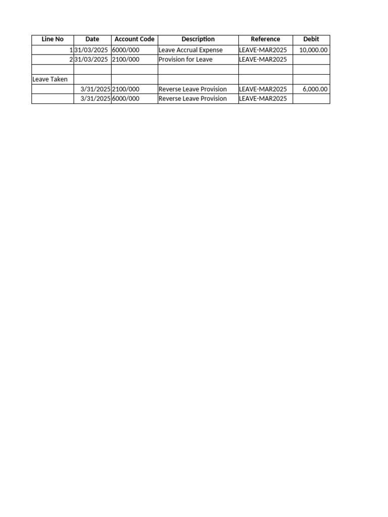 Sage200 Journal Batch Leave Accrual | PDF