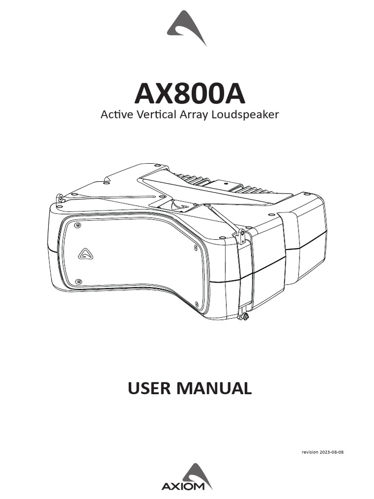 AX800A Active Loudspeaker User Manual | PDF | Waste | Electrical Connector