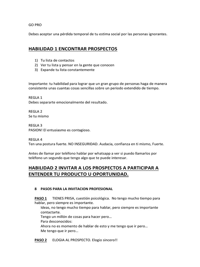 Estrategias para Invitar Prospectos | PDF | Comercialización de niveles ...