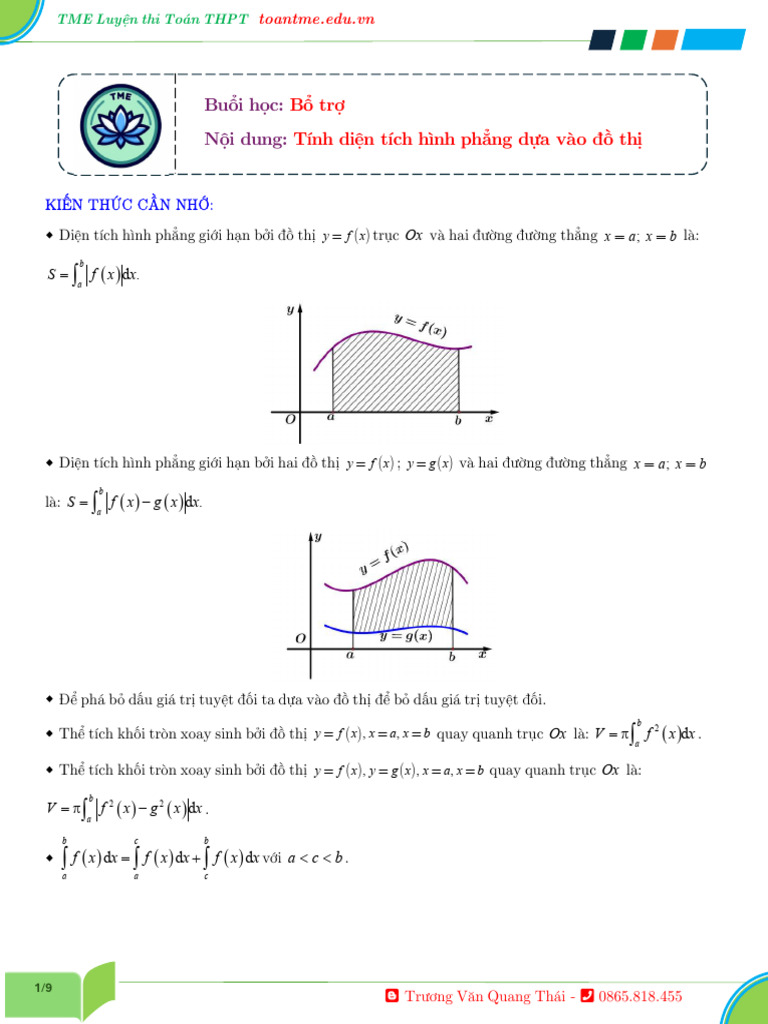 Bo Tro Bai 7 Tinh Dien Tich Hinh Phang Dua Vao Do Thi PDF | PDF