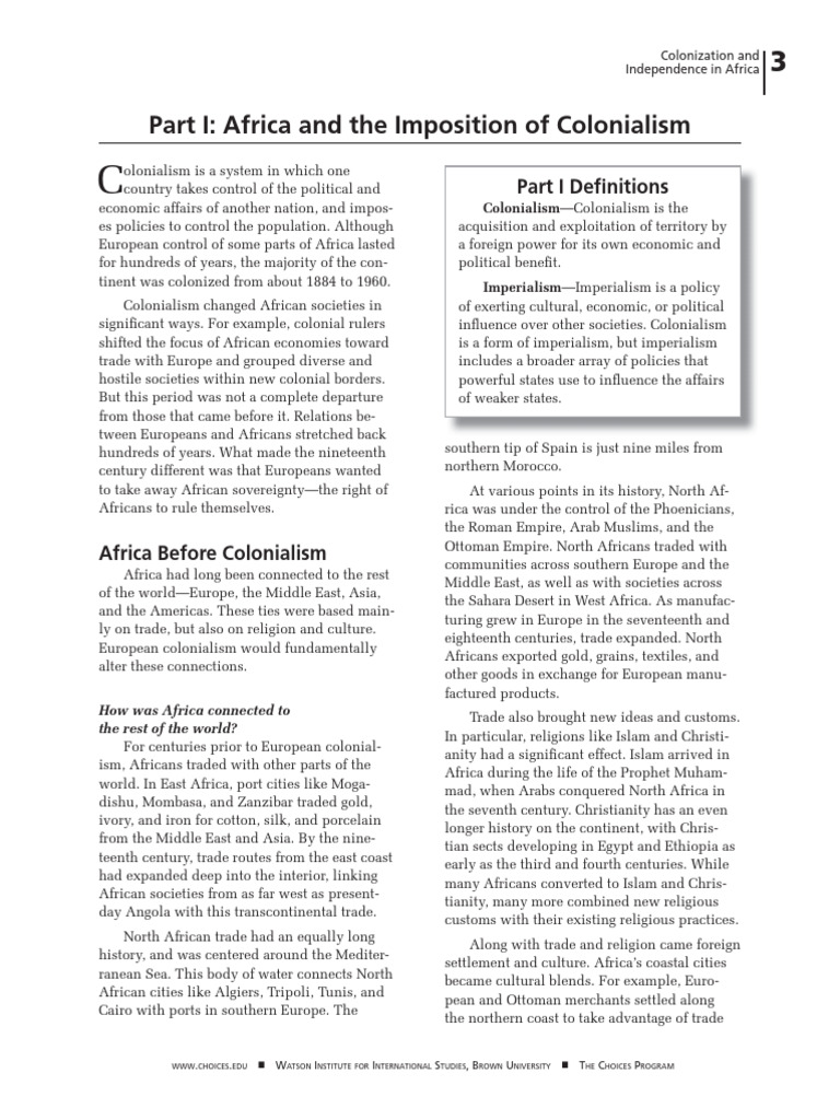 Africa and The Imposition of Colonialism | PDF | Slavery | Atlantic ...