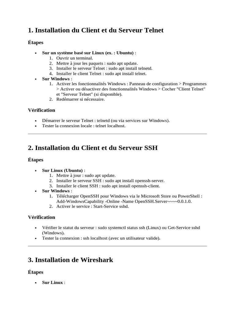 Installer Telnet sous Windows PowerShell | PDF | Enveloppe de ...