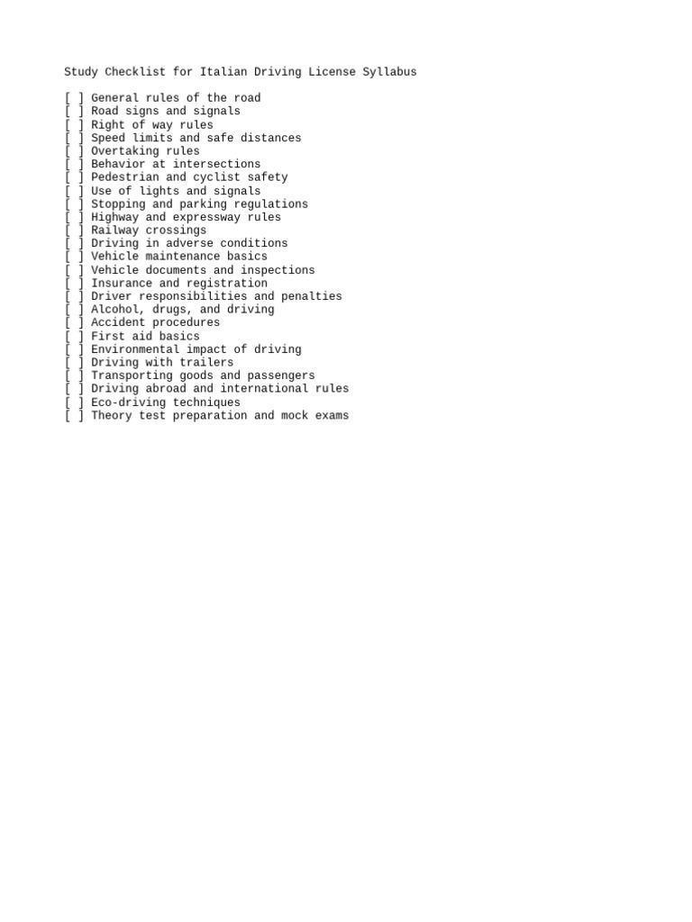 Study Checklist | PDF