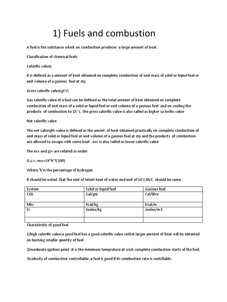 1) Fuels and Combustion | PDF | Combustion | Fuels