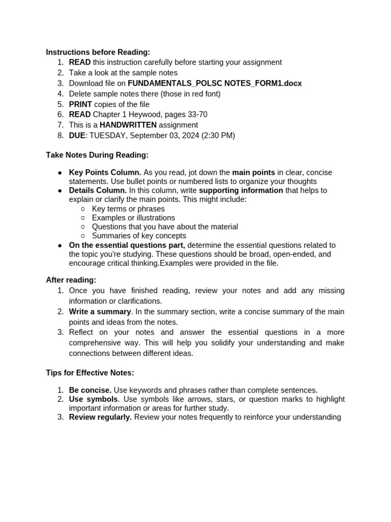 Handwritten Note-Taking Guide | PDF