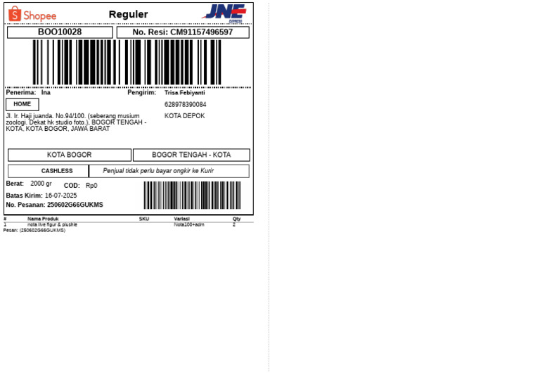 Label Pengiriman | PDF