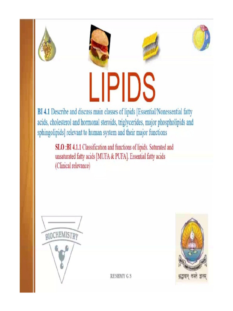 1.intro To Lipids | PDF
