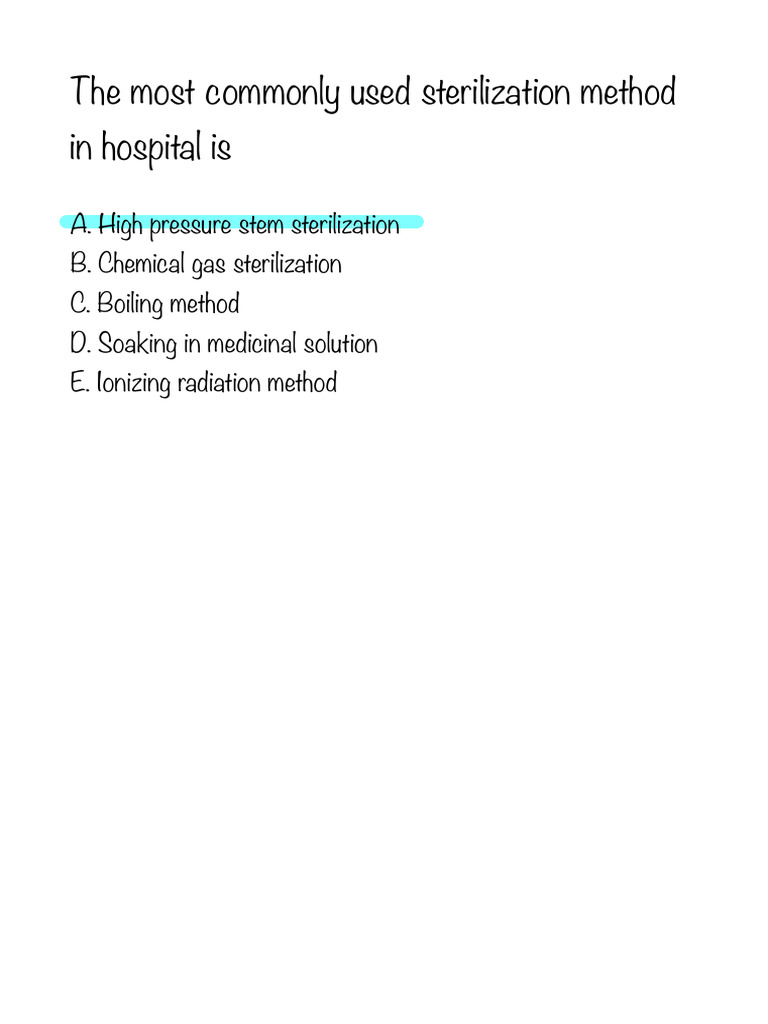Hospital Sterilization Methods Overview | PDF