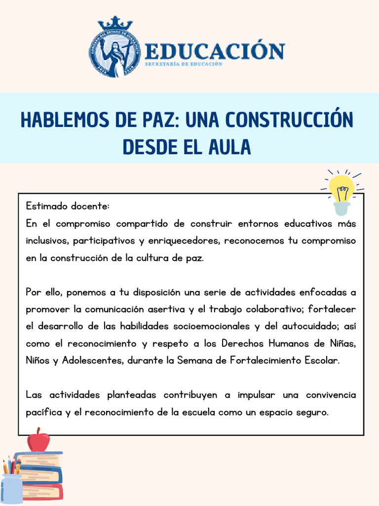 Actividades para una Cultura de Paz | PDF | Las emociones | Violencia