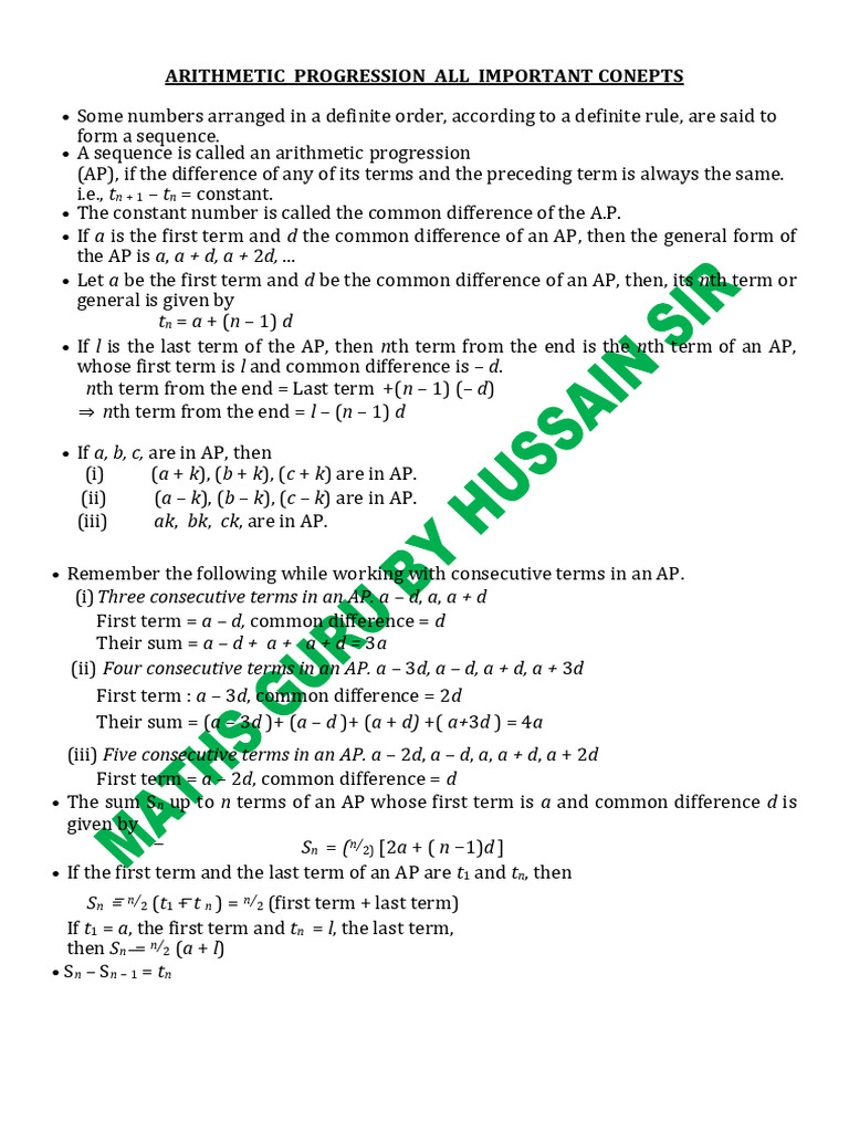 Consecutive Terms in Arithmetic Progression | PDF