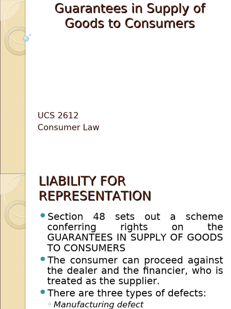 Guarantees in Supply of Goods To Consumers | PDF | Private Law | Business