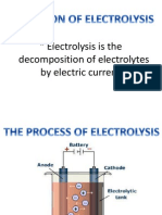 Electrolysis Is The Decomposition of Electrolytes by Electric Current