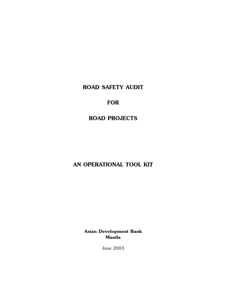 Road Safety Audit For Road Projects | PDF | Road Traffic Safety ...