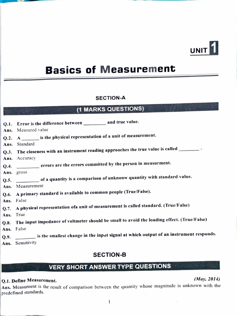 Basics of Measurement and Instrument Errors | PDF | Observational Error ...