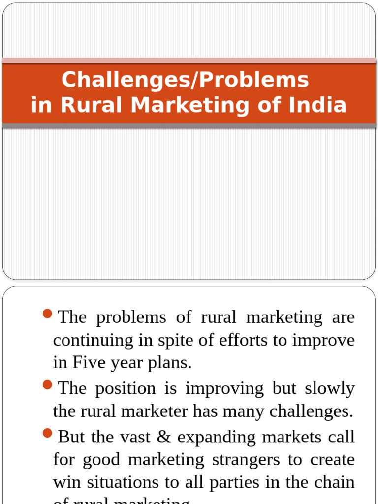 Challenges & Problms of Rural Marketing in India | PDF | Literacy ...