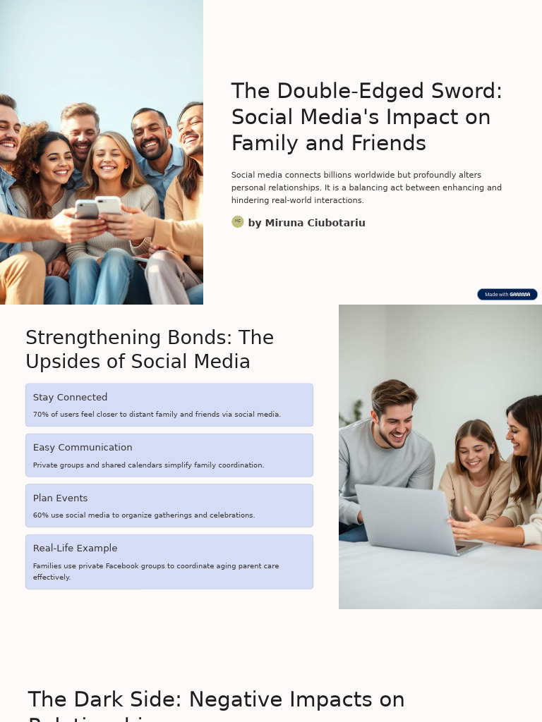 The Double Edged Sword Social Medias Impact On Family and Friends | PDF ...