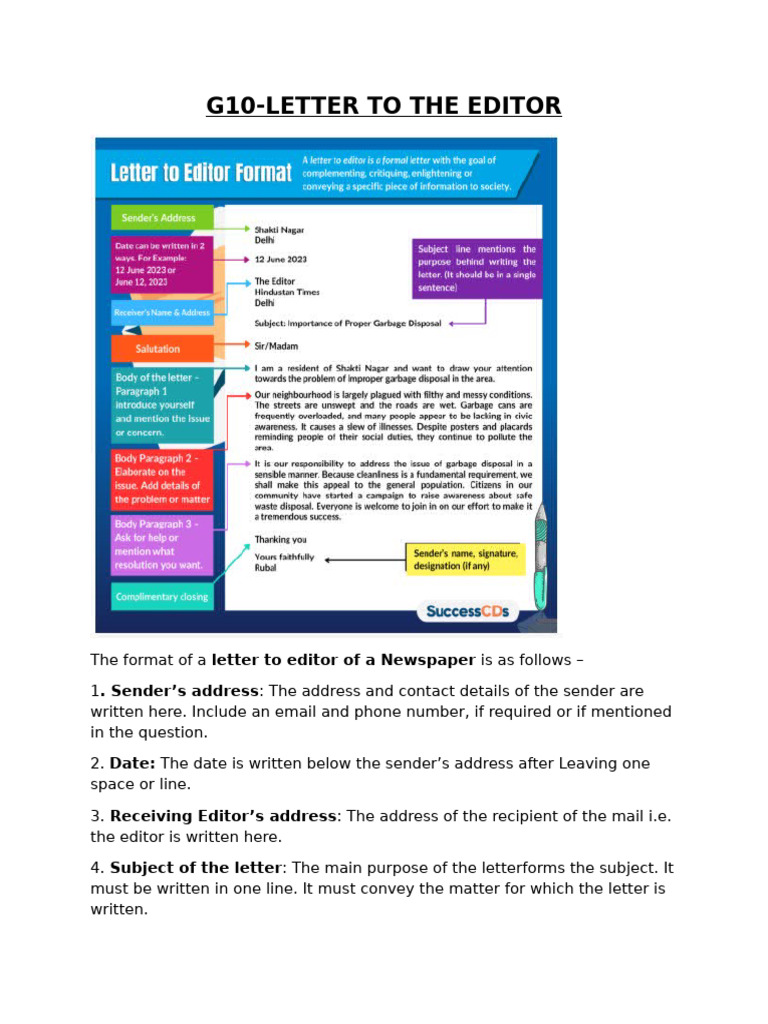G10 Guidelines for Writing Letters to Editors | PDF