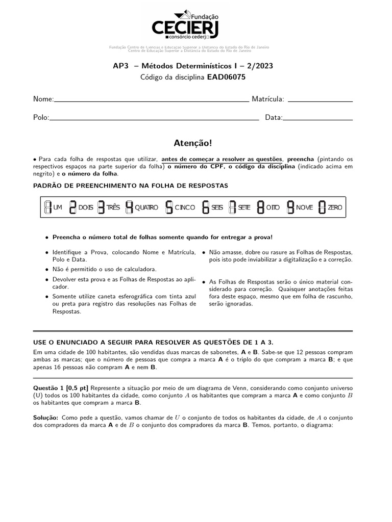 Prova de Métodos Determinísticos I EAD | PDF | Demanda | Impostos