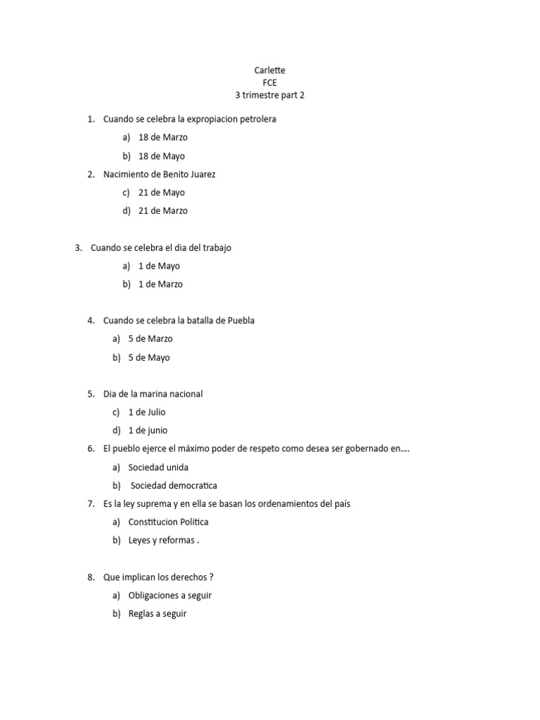 Carlette 3 Trimestre Part 2 | PDF | Gobierno