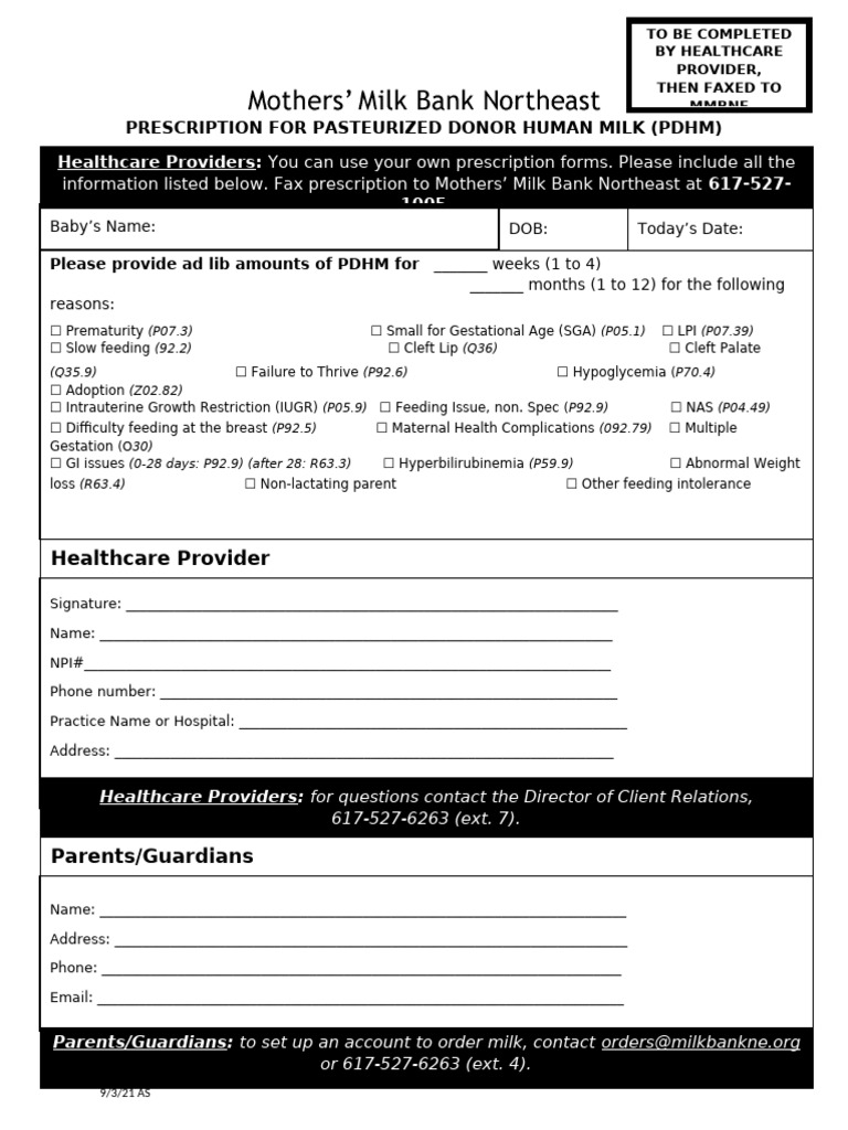 PDHM Prescription Form for Providers | PDF | Women's Health | Medical ...